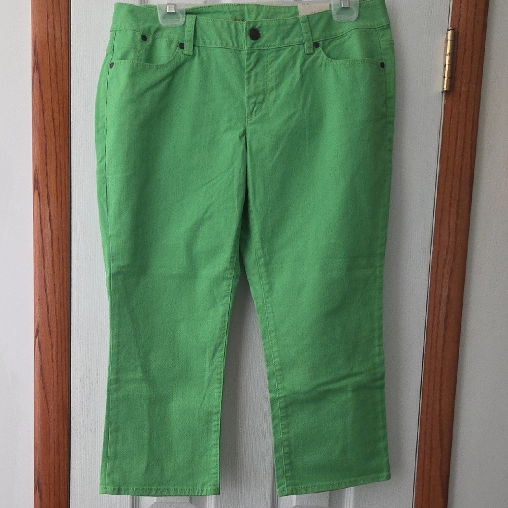 Talbots Vibrant Lime Cropped Jeans